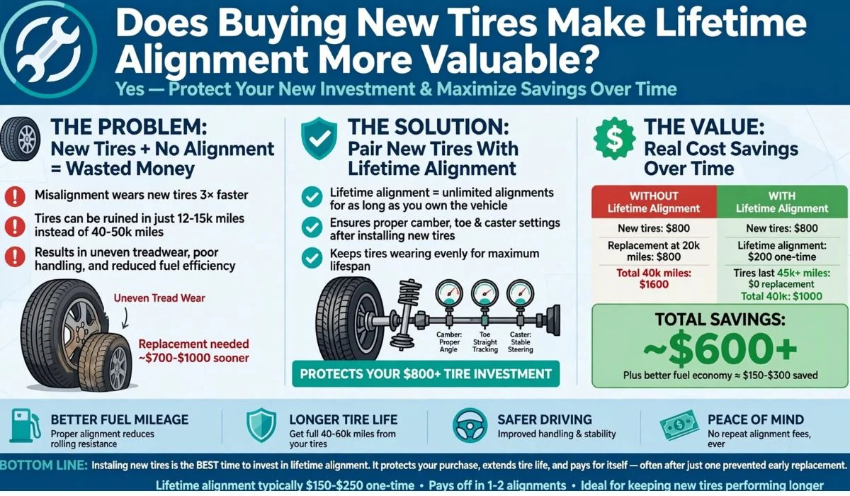 Does Buying New Tires Make Lifetime Alignment More Valuable