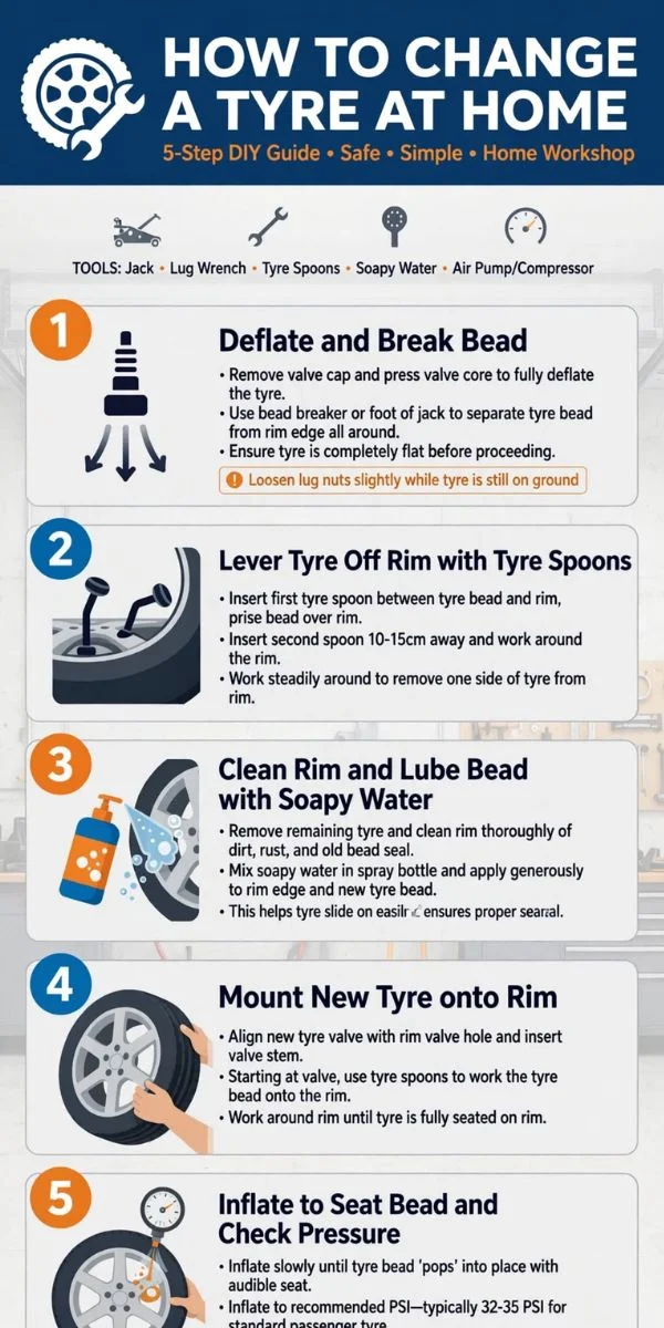 How To Change A Tyre On A Wheel At Home
